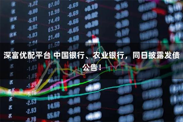 深富优配平台 中国银行、农业银行，同日披露发债公告！